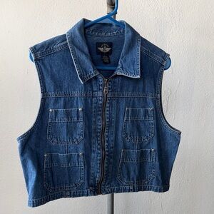 Vintage 90s Y2K Dockers Cropped Jean Vest Size Large